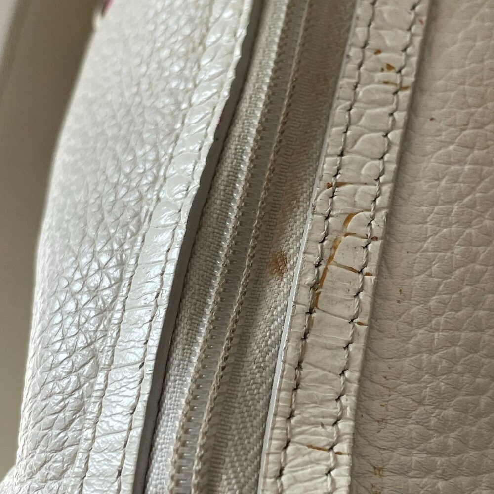 Brighton Leather Barrel Chain Strap Shoulder Bag Women's White Fashion Minimalis - Picture 8 of 12